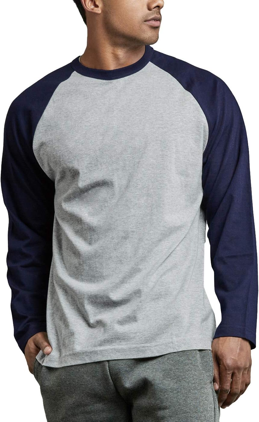 DailyWear Mens Casual Long Sleeve Plain Baseball Cotton T Shirts