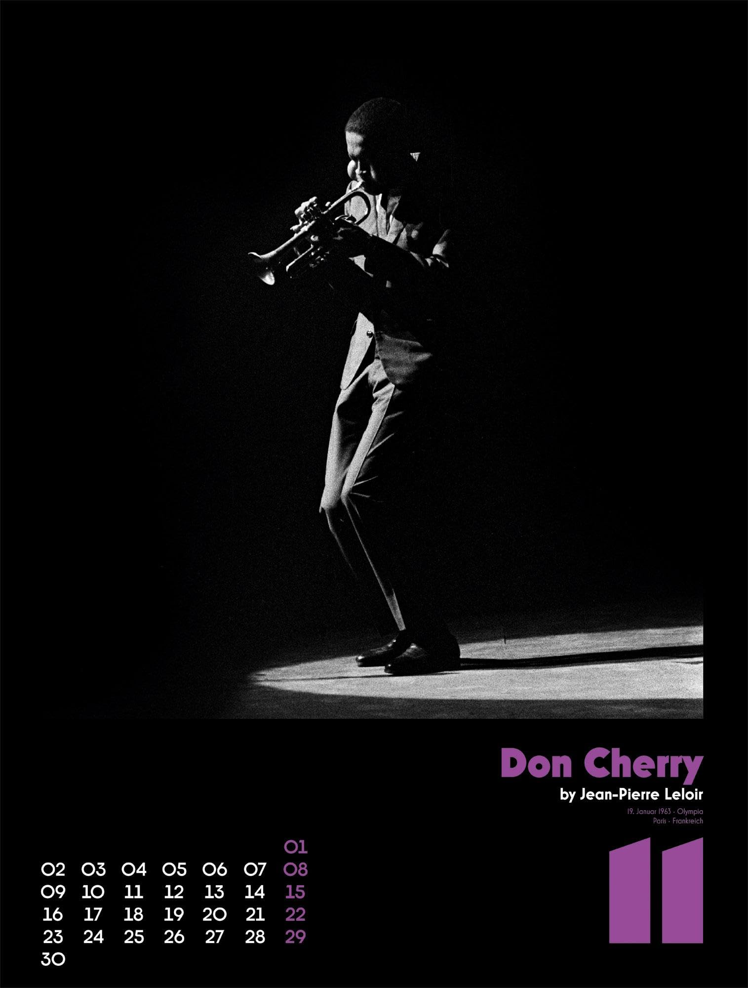 Jazz Kalender 2026 | Stilvoller Musik-Kalender im großen Hochformat (50x66 cm) | Schwarz-weiß-Fotos von Jean-Pierre Leloir für Musikfans