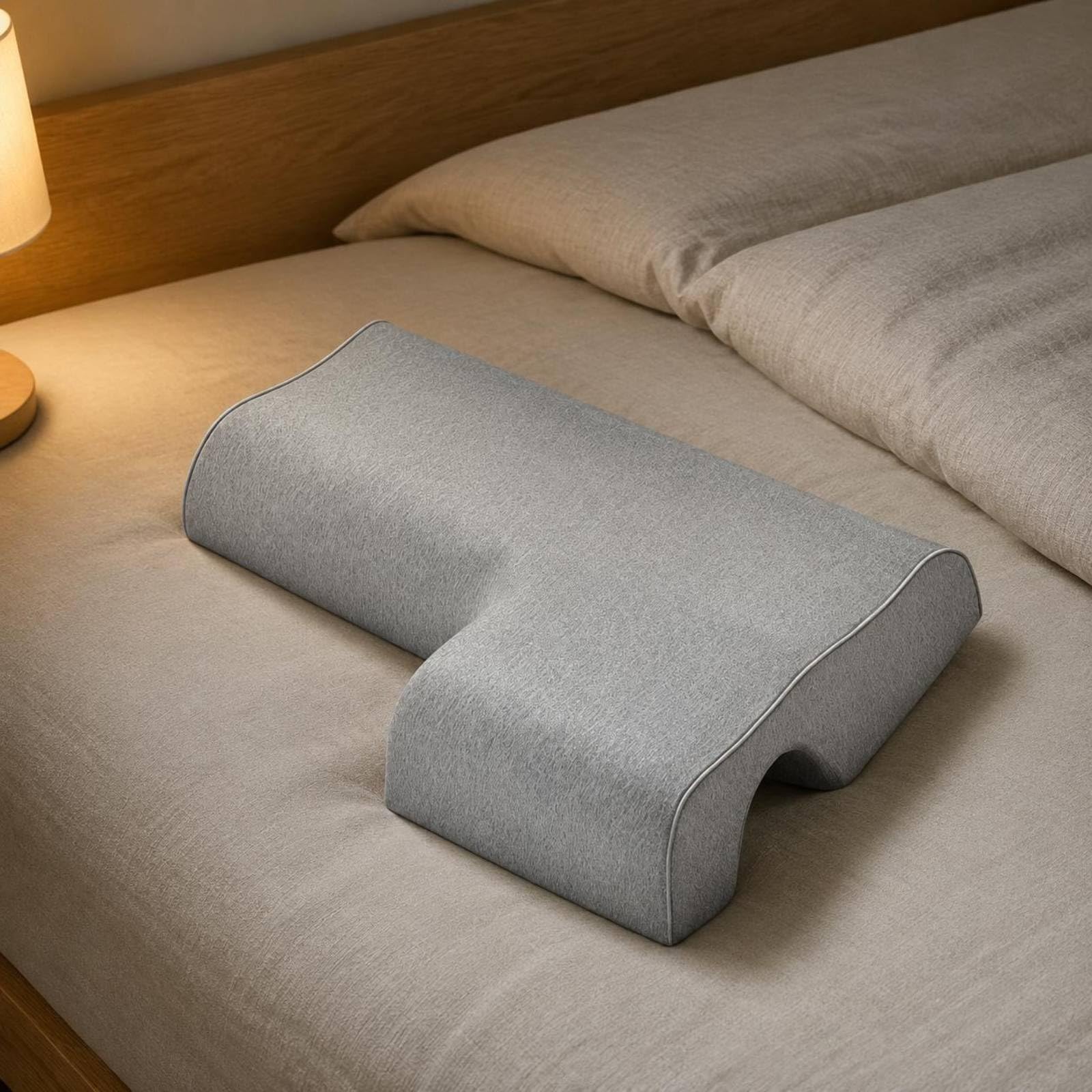 Cuscino per Coppie Antiformicolio Ortopedico Memory con Scelta Lato Destro Sinistro per, Grigio Scuro - Modello Braccio Sinistro, Cuscino Per Coppia 80 48 11cm