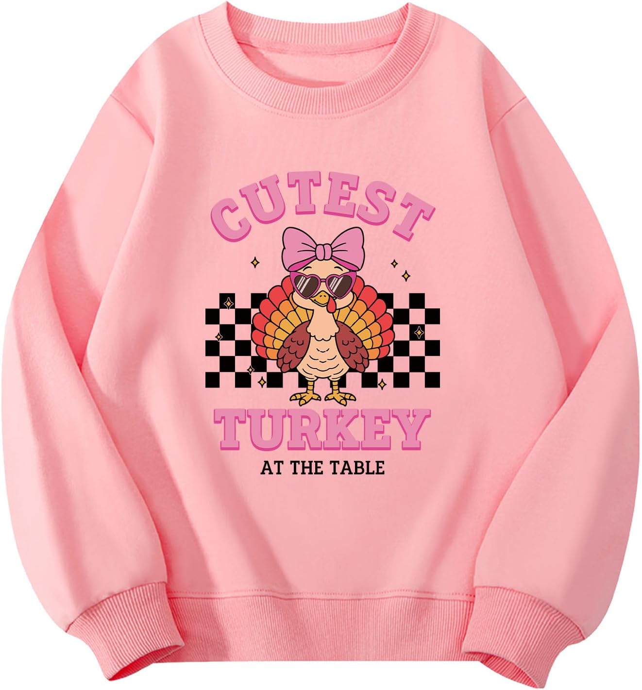 Girls Thanksgiving Sweatshirts Fall Turkey Pumpkin Long Sleeve Tops 4-12Y