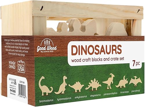 Miniatura 8 de Good Wood by Leisure Arts juego de cajas de safari africano, 7 piezas de recortes de madera de animales, pequeñas formas de madera para