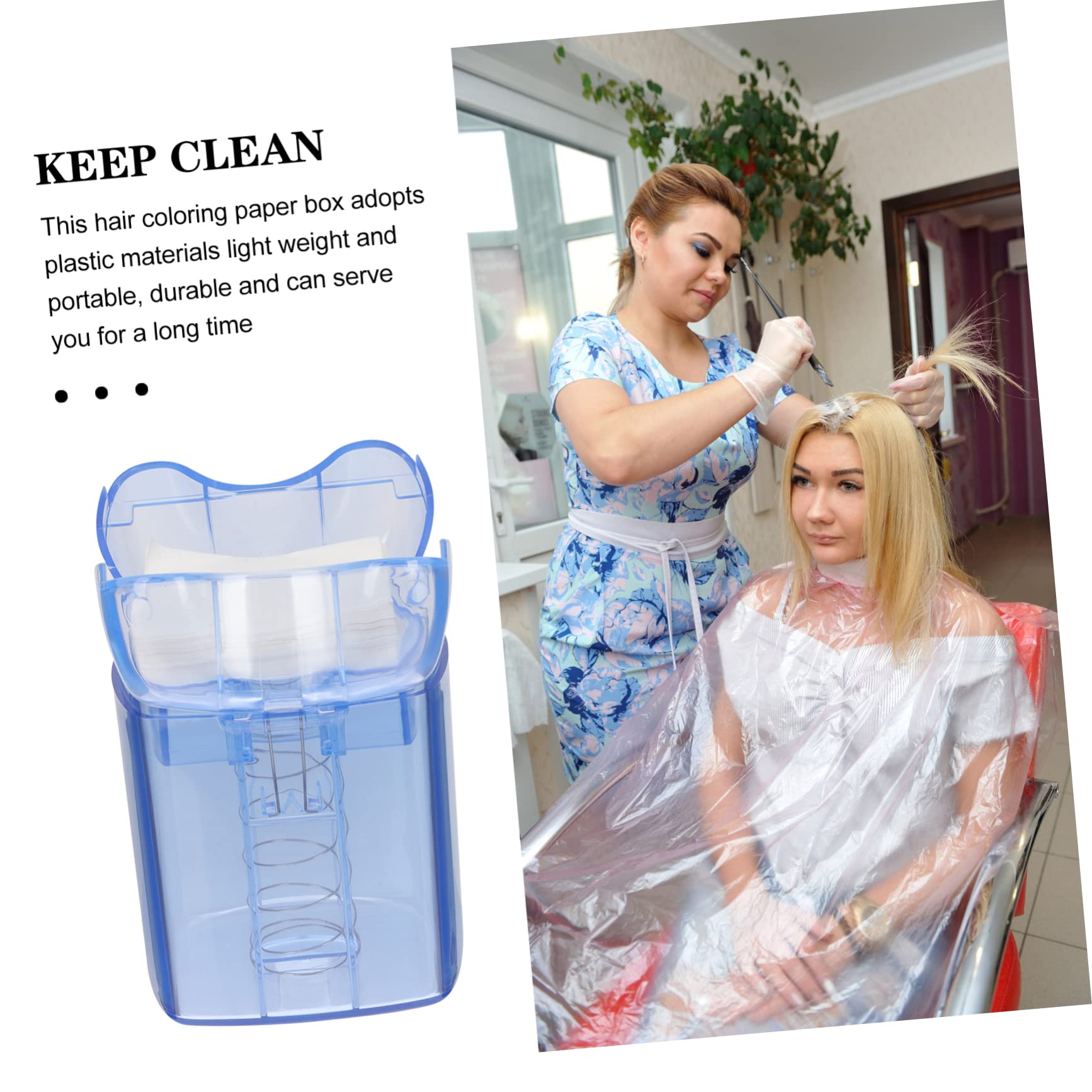 NOLITOY Perm Paper Storage Box End Papers for Hair Perm As i Am Curl Color Down Perm Hair Perm Tissue Holder Folded Paper Towel Dispenser Perm Paper Supplies Plastic Small Tools Extractive