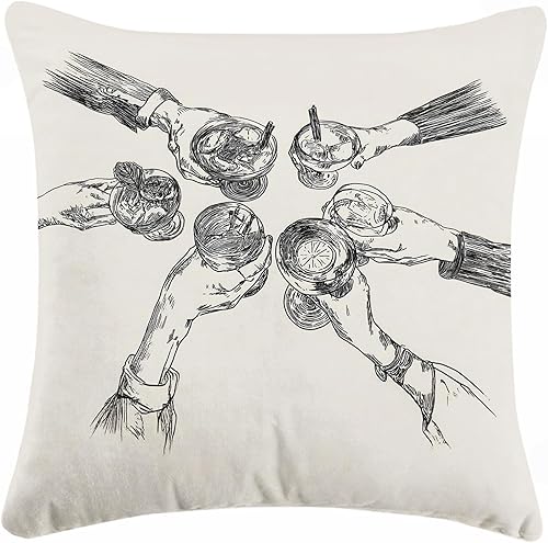 Sufamb Fundas de almohada vintage de 18 x 18 pulgadas, decoración de bar del hogar, fundas de almohada decorativas retro de moda para sofá,
