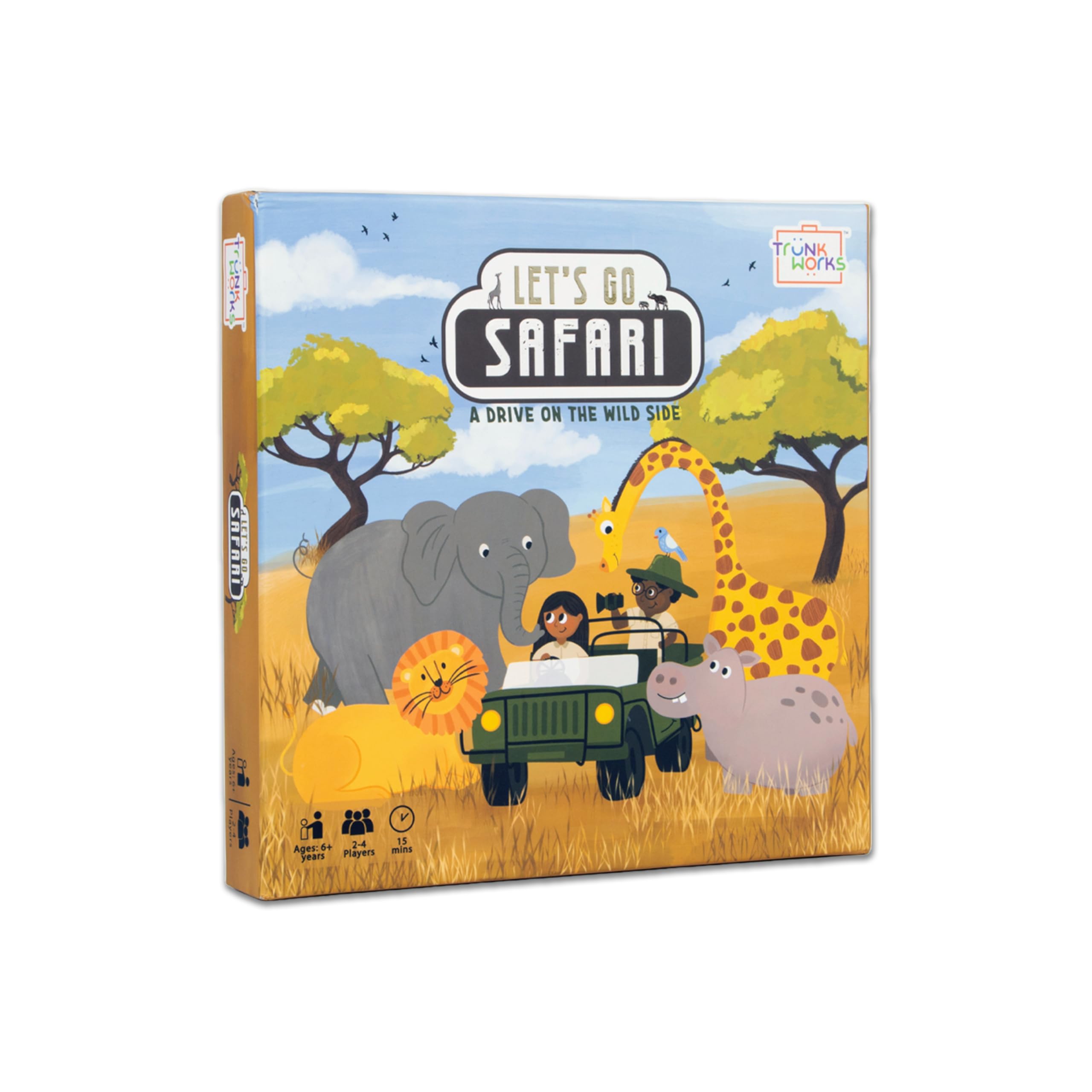 Let's Go Safari by Trunkworks | Family Strategy Board Game for Kids Ages 6 and up | Develops Spatial Reasoning and Math Skills | 2 to 4 Players