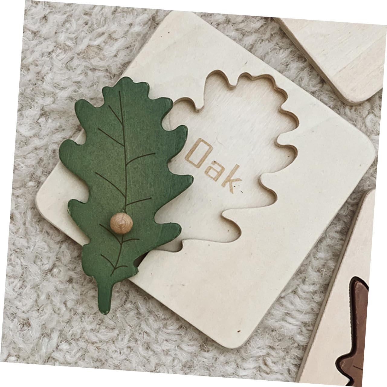 Beaupretty Puzzle Montessori Feuille en Bois 4 Pièces Jouet D’Apprentissage Précoce Et Éducatif pour Enfants Puzzle D’Encastrement Coordination Main-Oeil Jeu Cognitif 3.74 X 3.74 X 0.39 Pouces