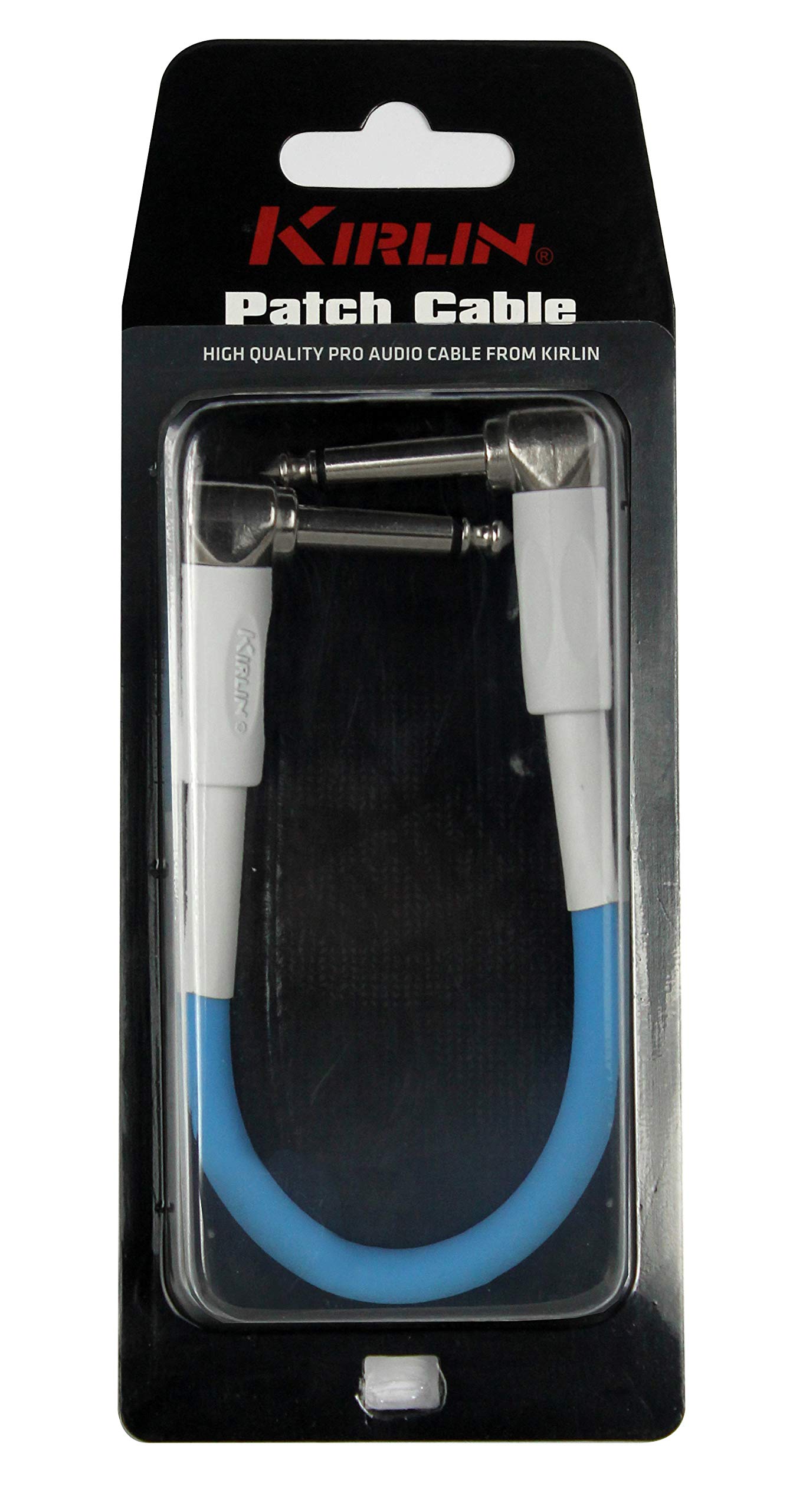 KIRLIN Blueline BLI-203WF-6''/BE - 6'' - Gitarren-Patchkabel mit rechtwinkligen Enden, blaue PVC-Ummantelung