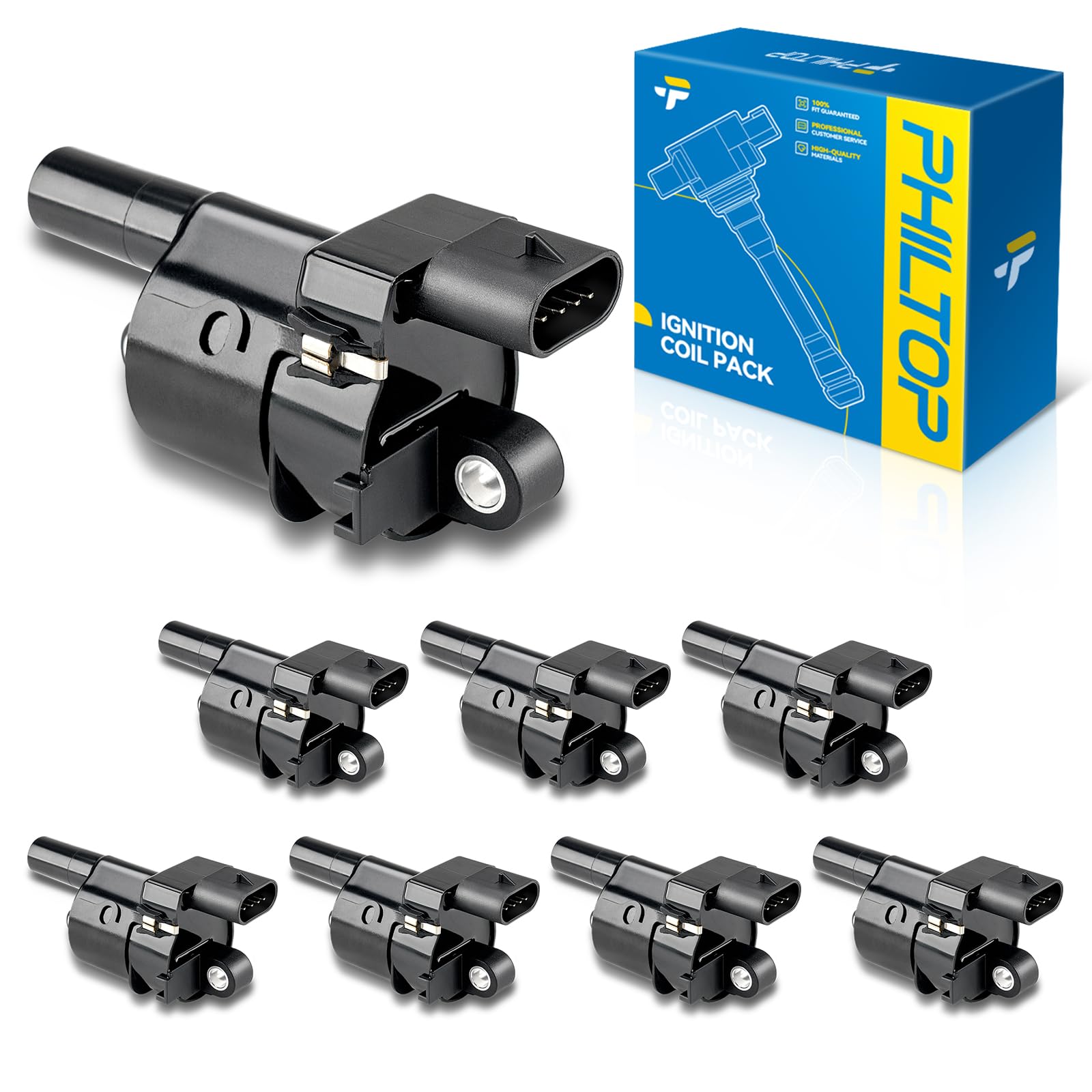 PHILTOP UF414 Ignition Coil Pack Fit for 2007-2013 Chevy Silverado 1500