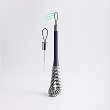 Bottle Cleaning Brush, Handle Built-in Nipple Cleaner and with Dense Durable Bristles for Deep Clean Your Baby Bottles, Hydro Flask, Sports Bottle, Vase, Glassware (Navy Blue)