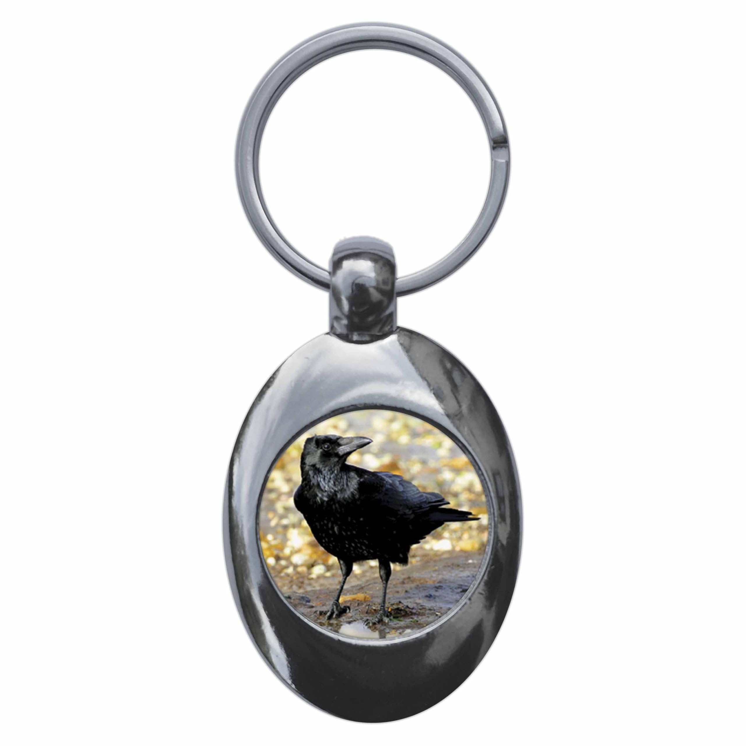 Ozorath Carrion Crow Keyring Keychain Key Ring Chain With Trolley Coin