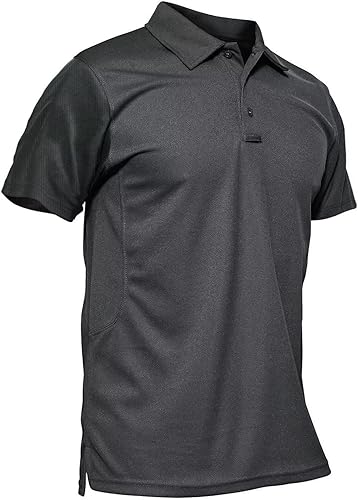 MAGCOMSEN - Camiseta tipo polo para hombre, de secado rápido, de manga corta, suéter táctico de tela de piqué, camiseta de jersey para golf