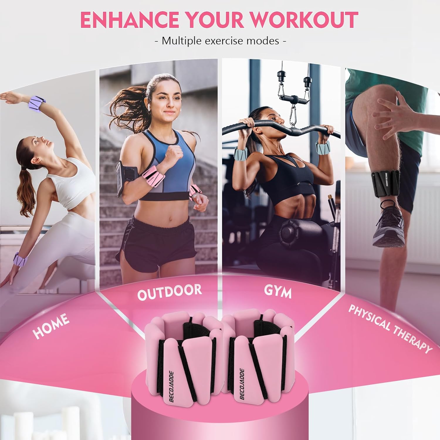 Ankle Weights Set of 2 (1 lb/2 lb/3 lb Each) Adjustable Wrist Weights for Women Men Wearable Arm Leg Weight for Pilates, Running, Walking, Workout, Yoga - Image 6