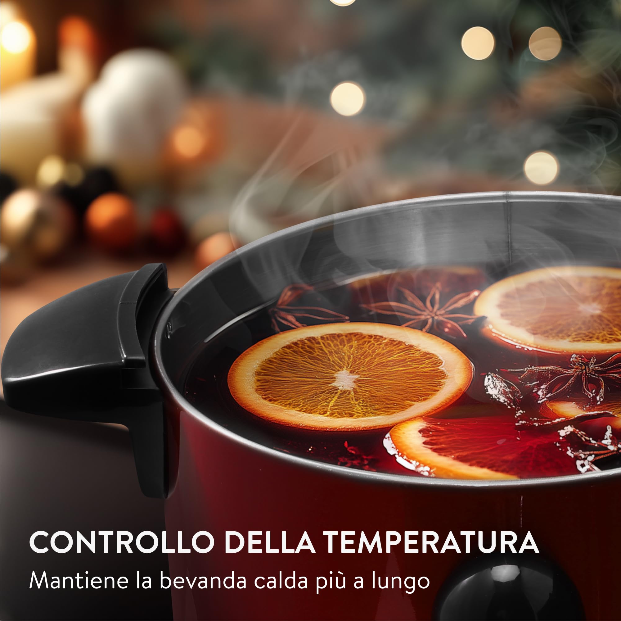 Navaris Pentola Bollitore 10l Vino Acqua - Dispenser Acqua Calda Vin Brulè Caffè - Distributore Elettrico Bevande Calde con Rubinetto - Rosso