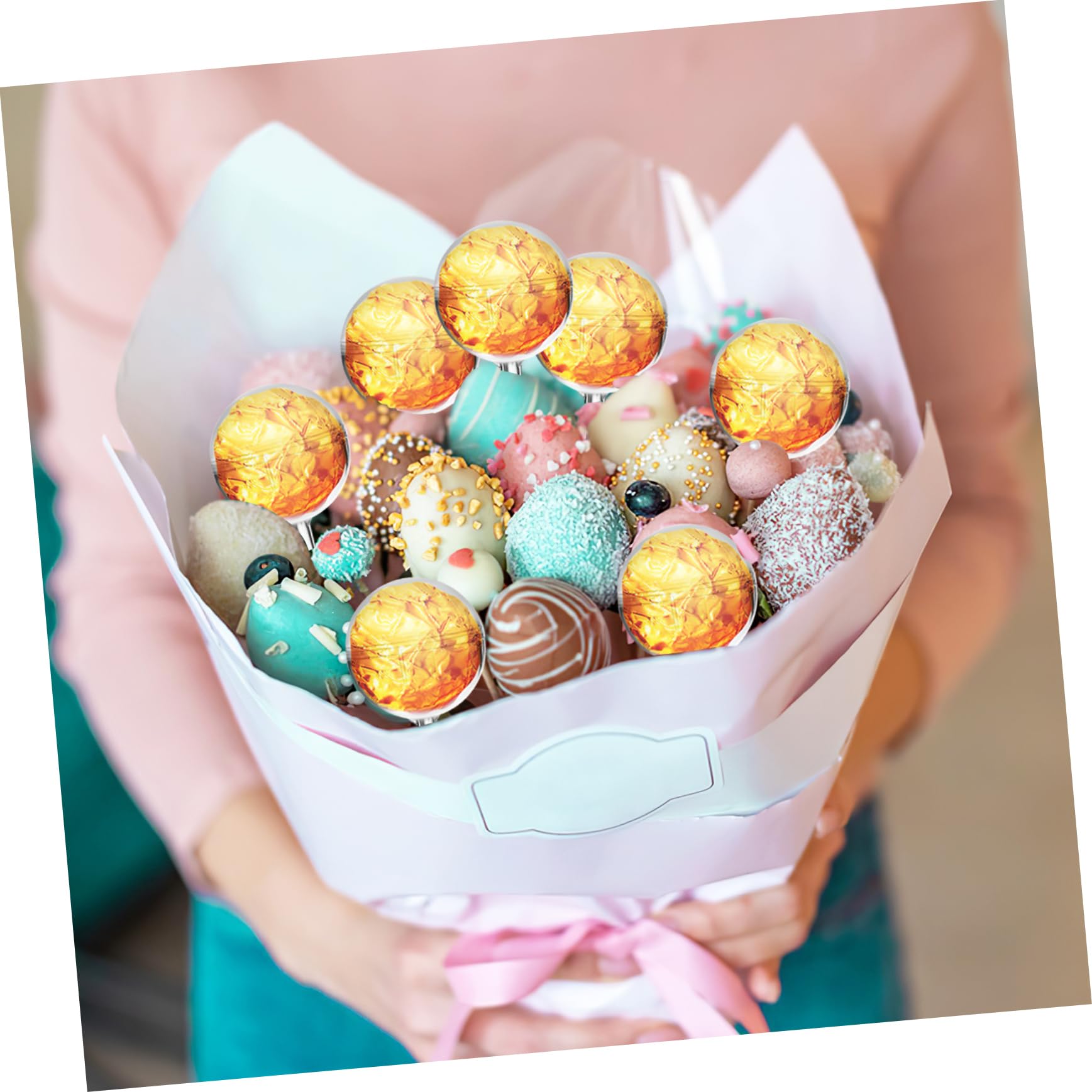 80 Pièces de Supports Transparents en Acrylique pour Bouquet de Bonbons, Design Créatif et Unique, Saint-Valentin et Anniversaires