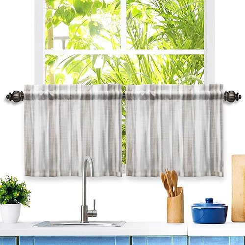 Miniatura 8 de blunique Cortinas de cocina de 28 x 36 pulgadas, cortinas cortas de media ventana, cortinas de café para cocina, baño, habitación de caravana, juego