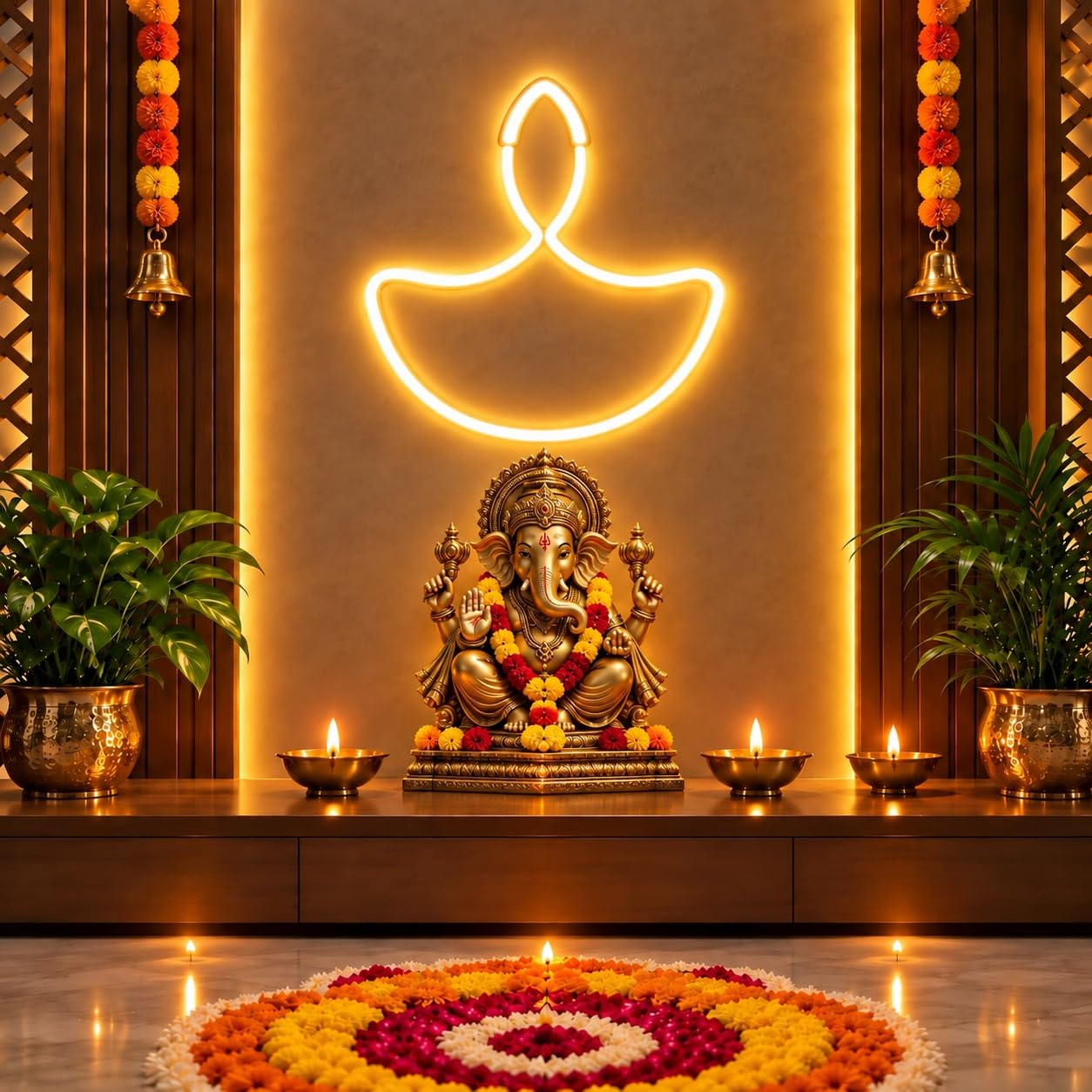 Diwali Neon Sign - Warm White LED Light -1 Diwali Neon Sign - Warm White LED Light -1