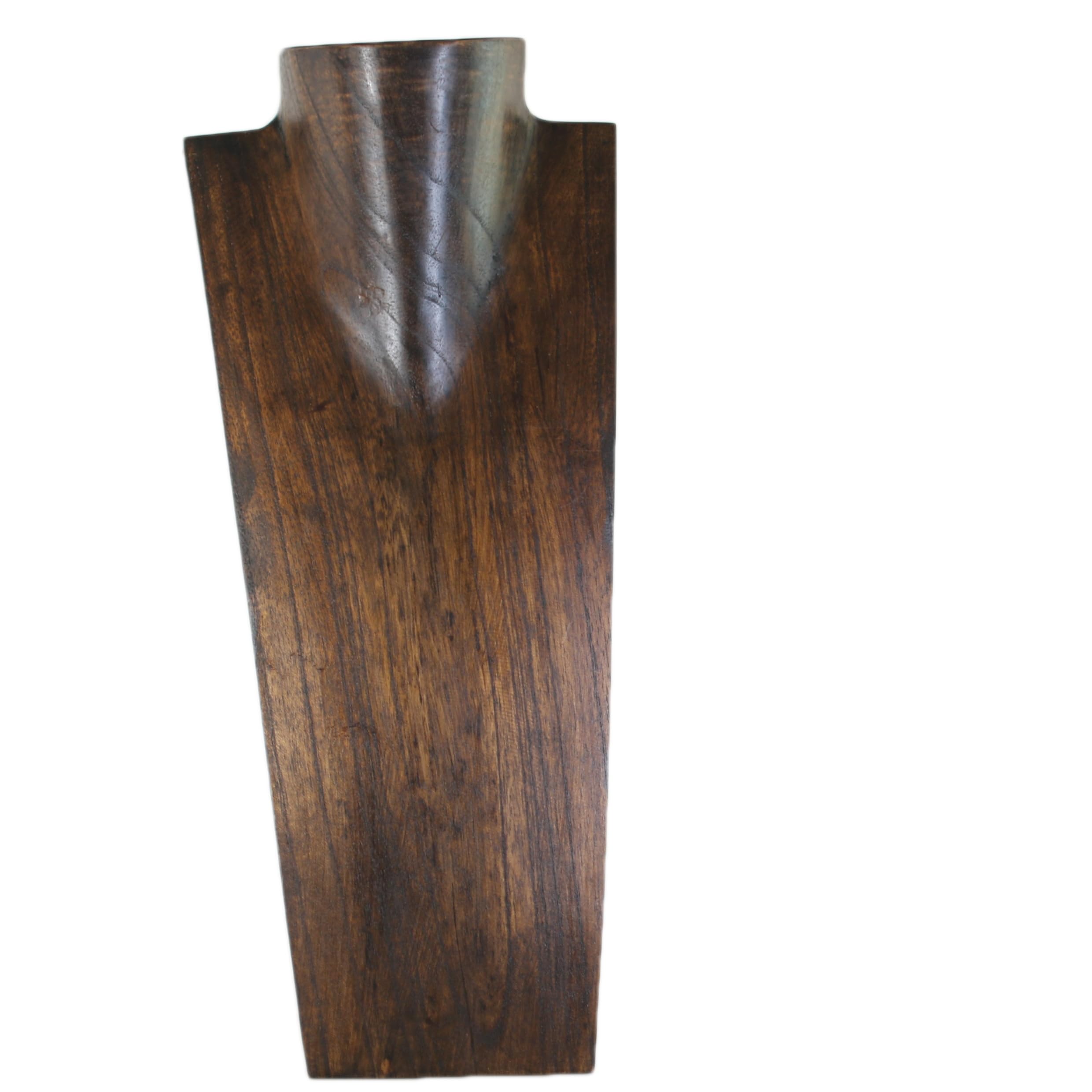 Schmuckständer Kettendisplay Schmuckbüste aus Holz 40 cm – Handgefertigtes Halsketten-Display für Ketten bis 80 cm, für Schaufenster, Messen, Schmuckaufbewahrung (Braun-40cm)