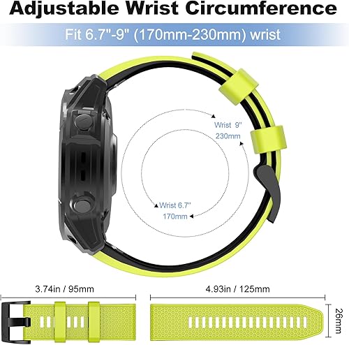 Vista 26 de OVERSTEP Correas de ajuste rápido compatibles con Fenix 5X Watch Band, correa de silicona suave de 1.024 in para Garmin Fenix 5X/Fenix 5X Plus/Fenix