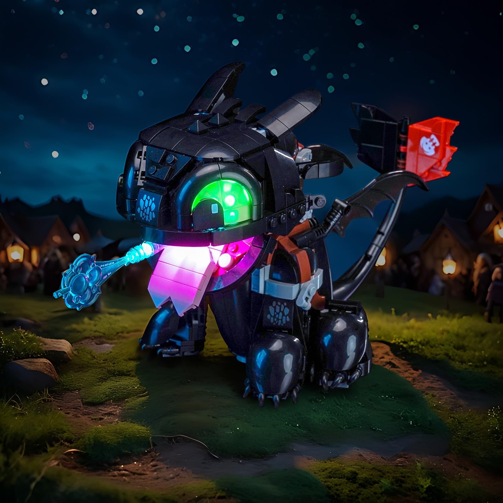 LocoLee Led Light Set Compatible with Lego 10375 How to Train Your Dragon: Toothless Led Decoration Lighting Kit Compatible with Lego 10375 Building Blocks Model,Only Lights Set,No Model