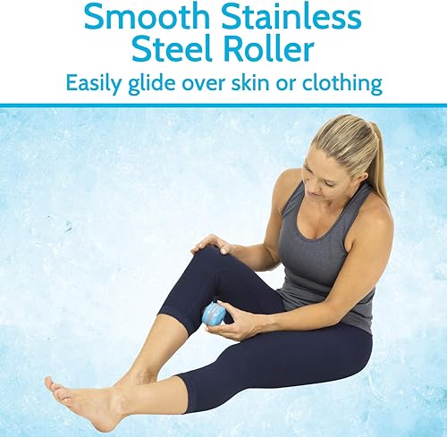 Miniatura 9 de Arctic Flex Bola de rodillo de masaje frío (paquete de 2)  Bola de hielo de mano de masaje Cryoball  Terapia de frío muscular dolorido  Desinflador