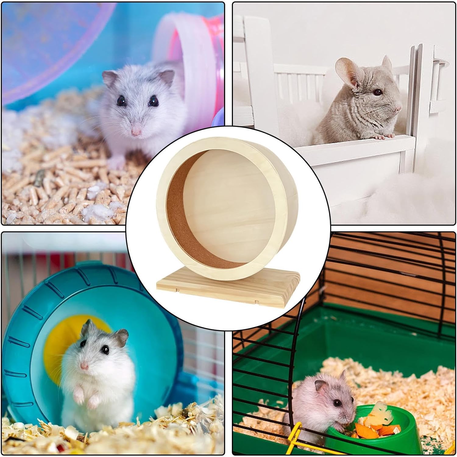 Small Animal Spinner - Hedgehog Holder | Hedgehog Wheels 20x15cm with Waterproof Cover, Exercise Wheel Container with Wooden Mount, Hamster Storage Convenient for Chinchilla