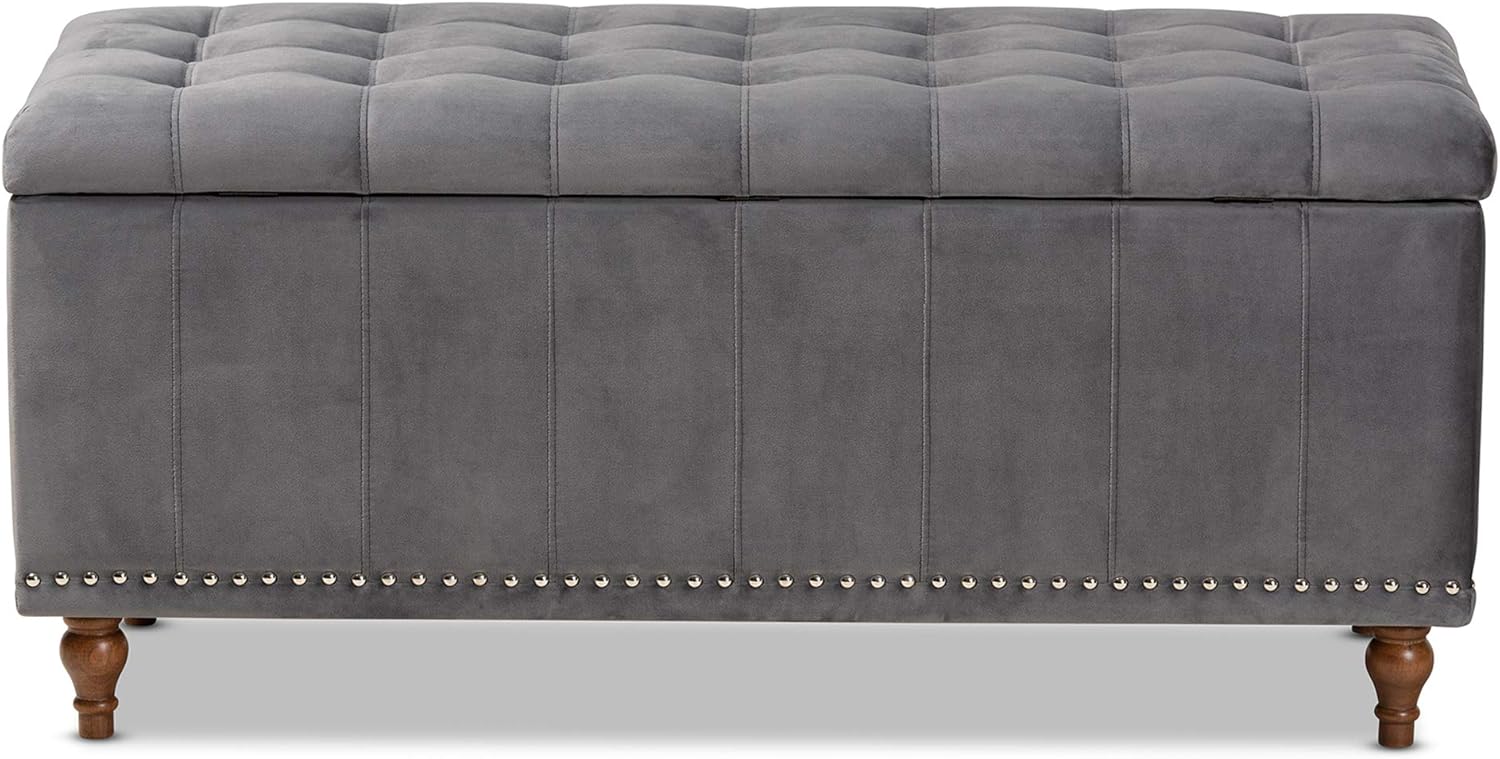 Baxton Studio Ottomans, Grey/Brown