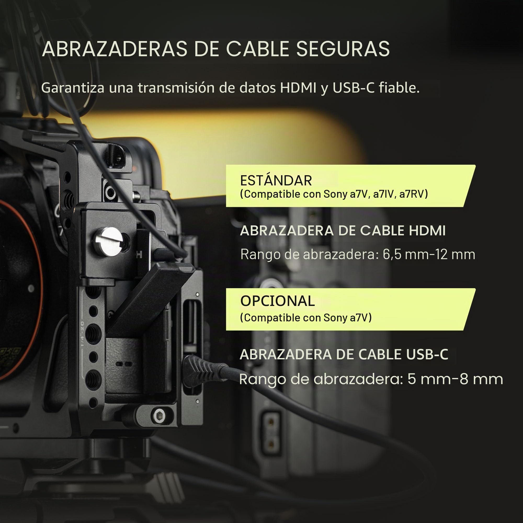 Tilta Jaula A7 V, Jaula Completa para cámara Compatible con Sony Alpha 7 V/A7 IV/A7R V Kit Profesional con asa Superior Xeno y asa Lateral Xeno - Negro TA-T100-C-B