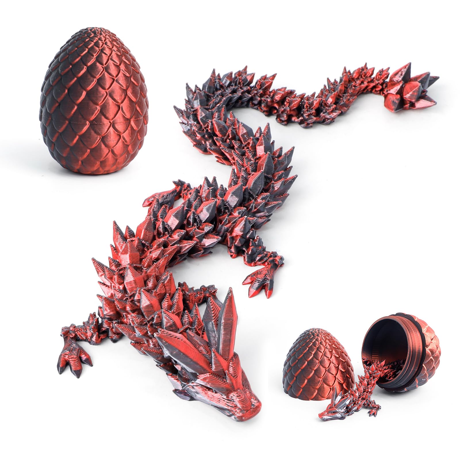 Amazon.com: Flavery 3D Printed Dragon Egg - Black Red - Easter