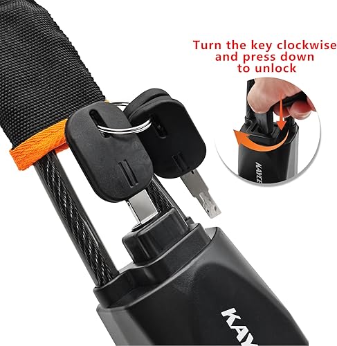 Miniatura 3 de KAYCENTOP Bloqueo de Volante de Coche, Bloqueo de Cinturón de Seguridad, Dispositivo Antirrobo, Máx. 17 Pulgadas de Longitud, Pequeño y Ligero