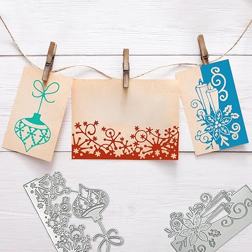 Miniatura 7 de 3 piezas troqueladas para hacer tarjetas, troqueles de corte de metal de Navidad de SENHAI para álbumes de recortes, plantillas de copo de nieve