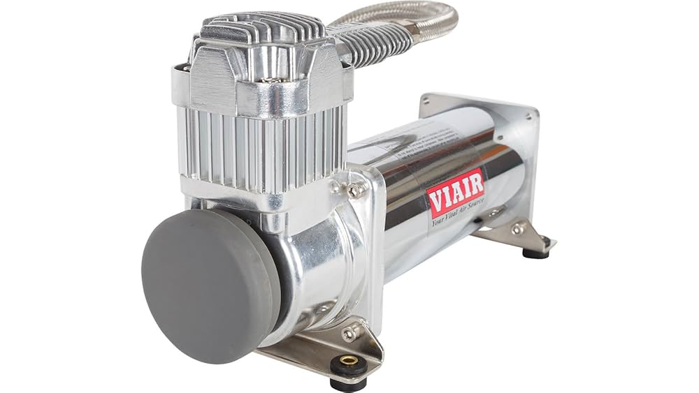 VIAIR 444c エアサス コンプレッサー ACC Amazon.com: Viair 444C Chrome Single Compressor Air Ride