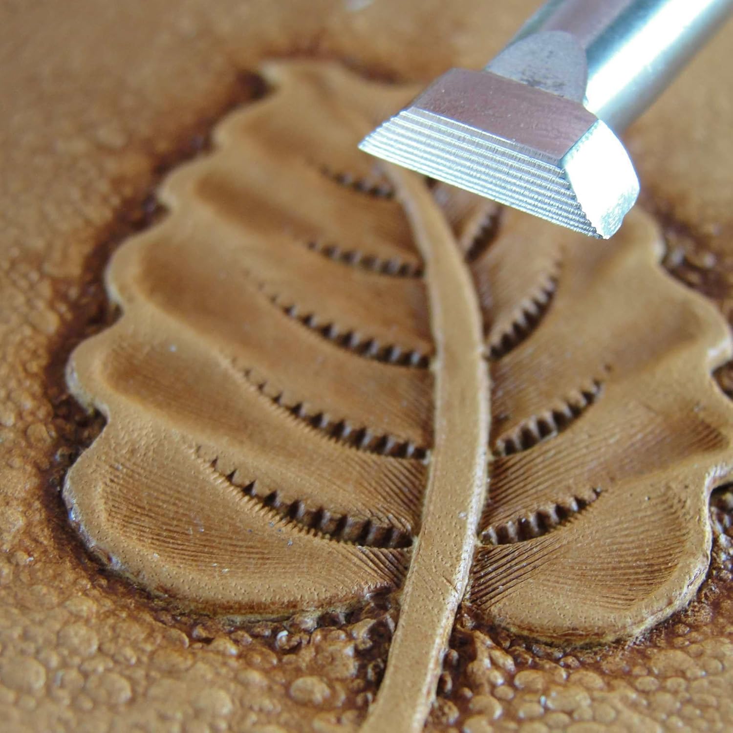 Fine Leaf Liner Leather Stamp, Stainless Steel Leather Stamping Tool, Zhong Jiang