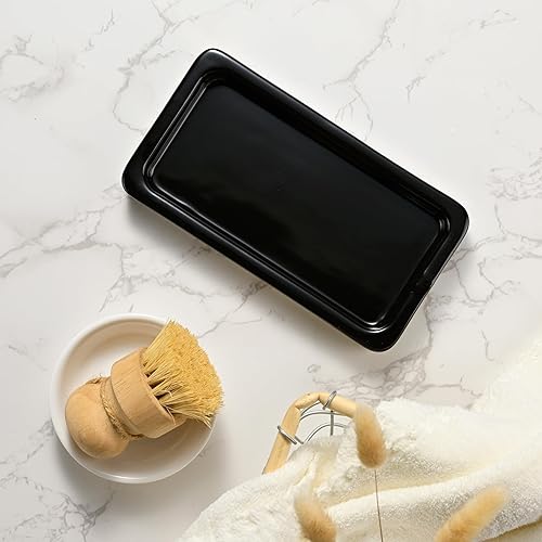 Miniatura 4 de Juego de dispensador de jabón de cocina de vidrio con bandeja de cerámica, dispensador de jabón de manos y platos de 16.9 onzas para decoración de