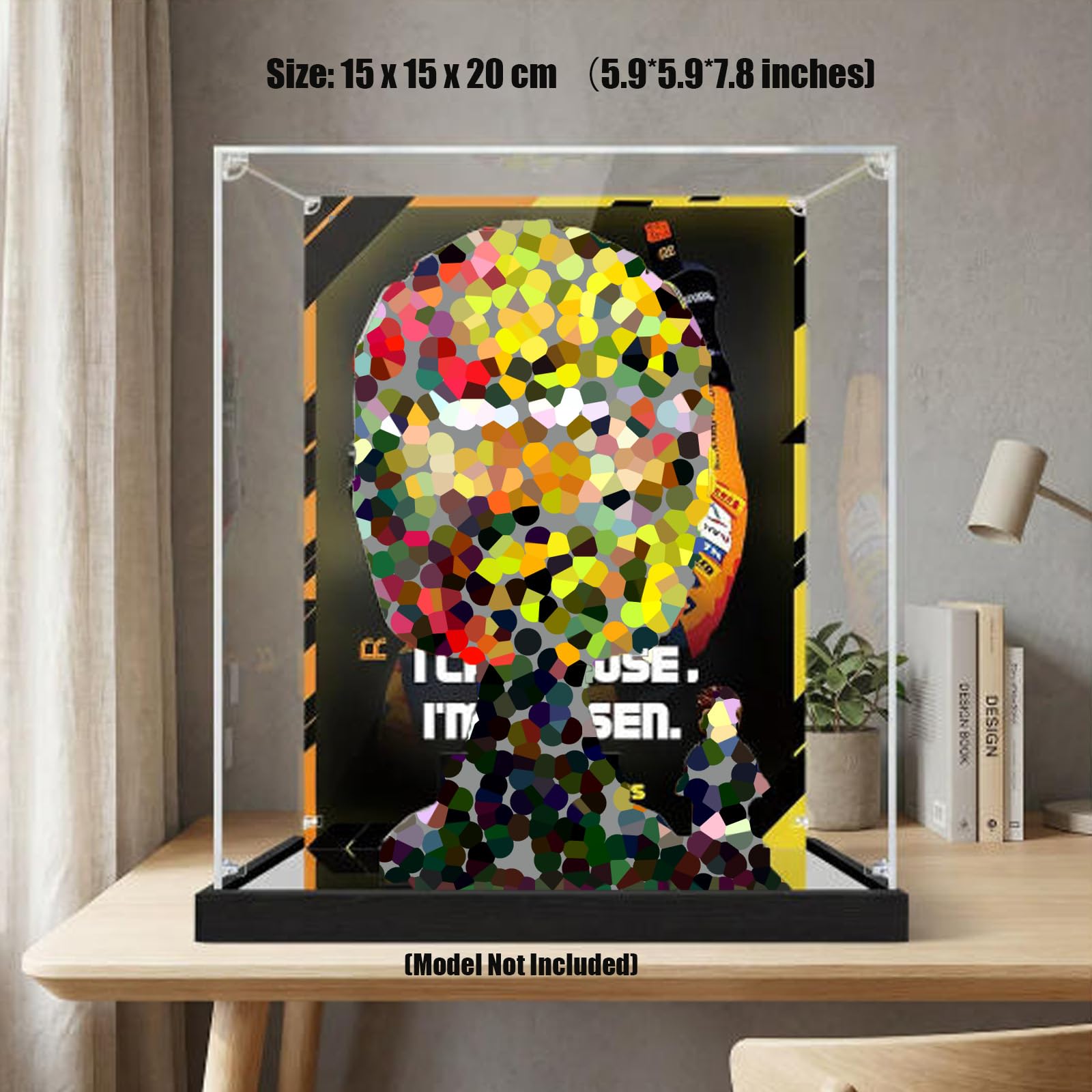 Akrylowa witryna kompatybilna z modelem kasku Lego 43023, pyłoszczelne, przezroczyste pudełko do przechowywania, kompatybilne z Lego 43023 (model nie jest dołączony)