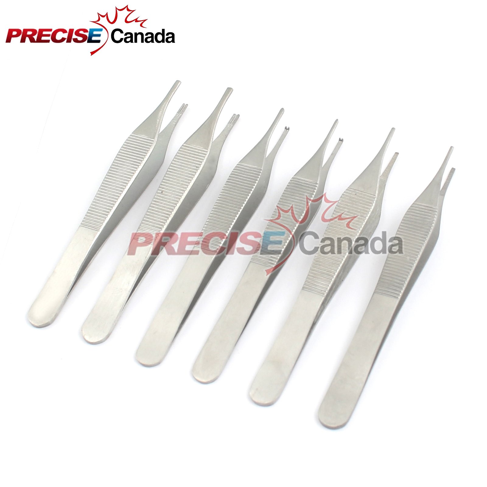 PRECISE CANADA: SET OF 6 ASSORTED ADSON TISSUE BROWN DRESSING FORCEPS 4.75