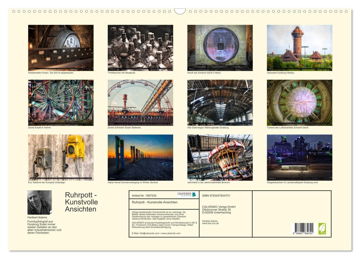 Ruhrpott - Kunstvolle Ansichten (Wandkalender 2026 DIN A2 quer), CALVENDO Monatskalender: Das Ruhrgebiet. Von jeher eine besondere Region mit einer ... Orten und Ansichten. (CALVENDO Orte)