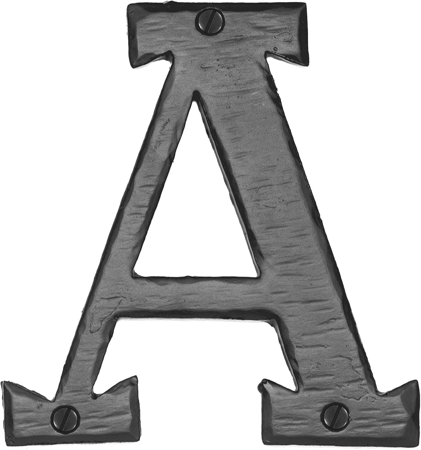 4" Hand Forged Iron Decorative Home Address Mailbox Numbers & Letters | Hacienda Series by Borderland Rustic Hardware | Black Finish | #J