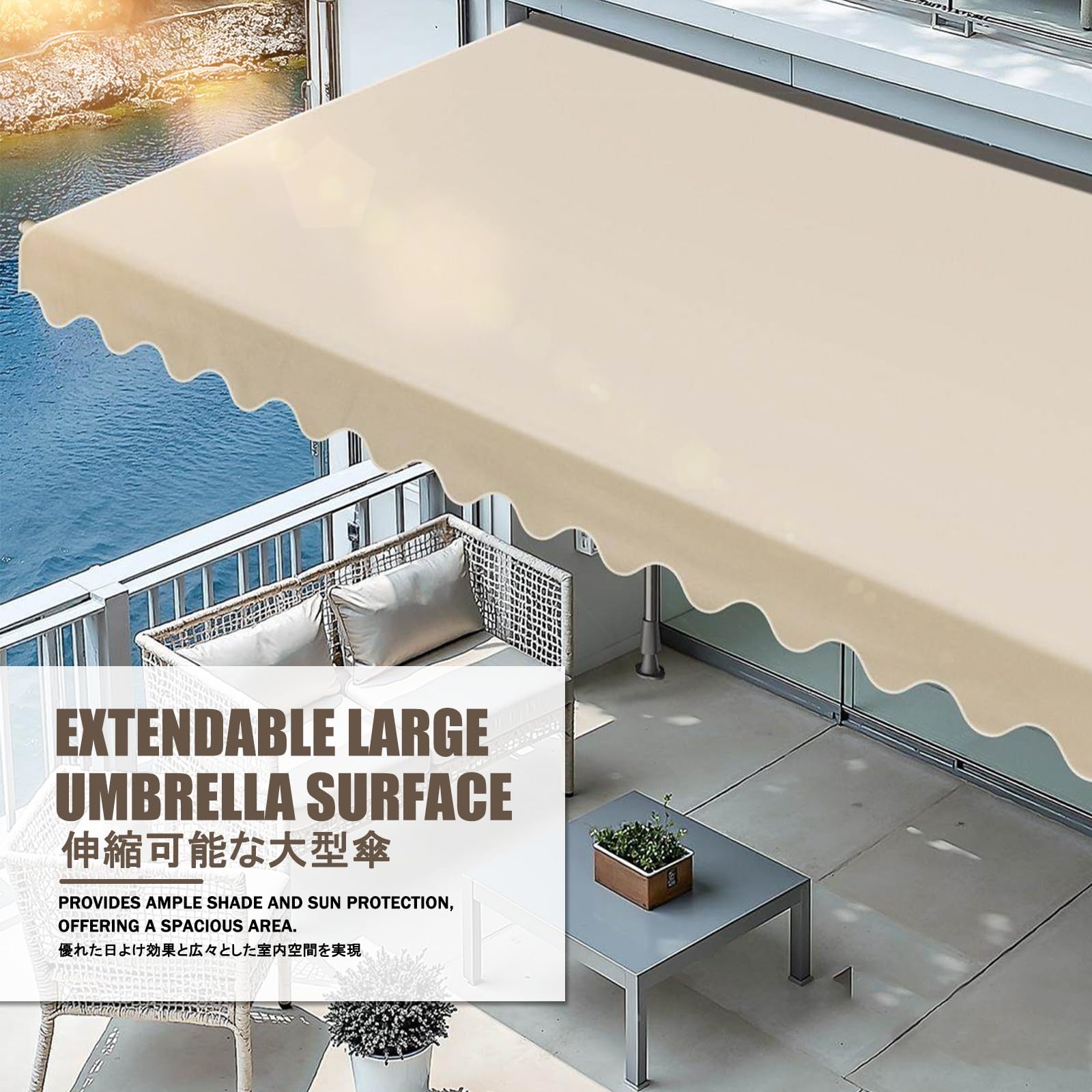 Store Banne sans PerçAge Auvent，Auvent RéTractable RéSistant，Facile à Installer, Angle Et Hauteur RéGlables, RéSistant Au Soleil, à La Pluie Et Aux UV.(Burgundy,300CM/118in)