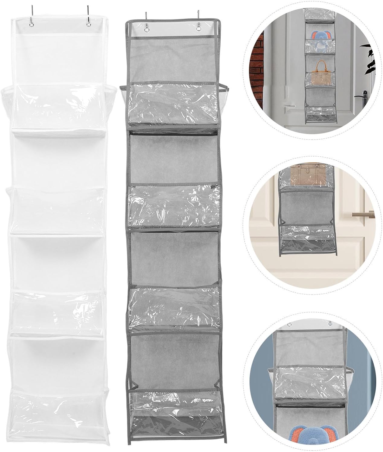 VALICLUD 2pcs over Door Organizer with Compartments Hanging Storage Bag