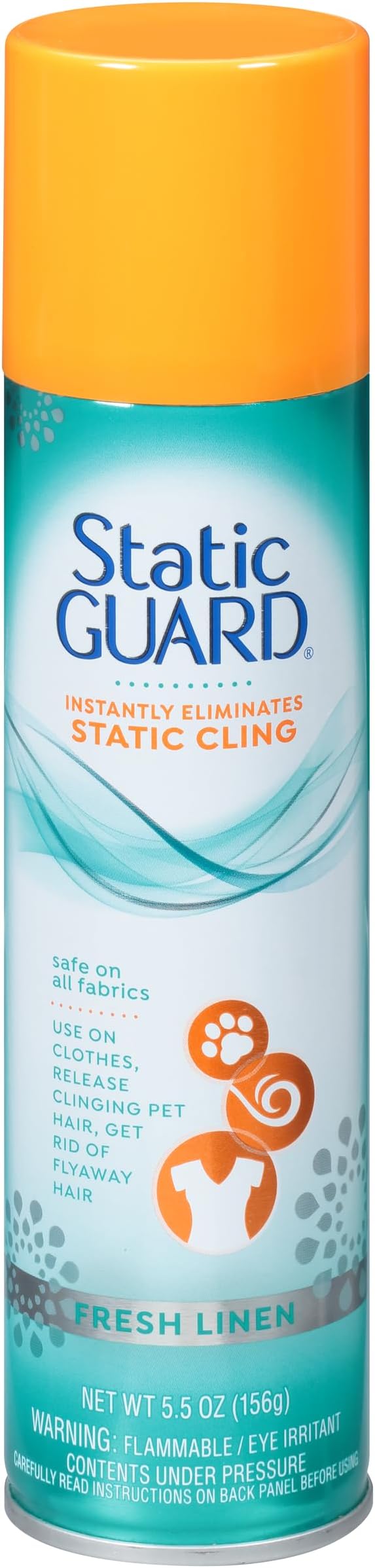 Static Guard Fabric Spray, Fresh Linen Scent, 5.5 Ounce Can