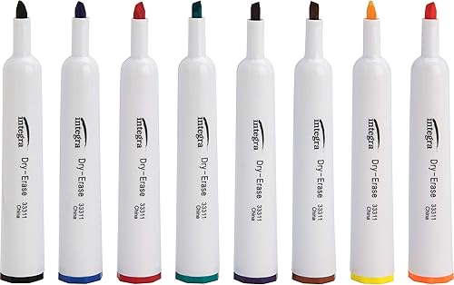 Miniatura 3 de Marcador de borrado en seco, punta de cincel, 8 unidades, surtido (ITA33311)