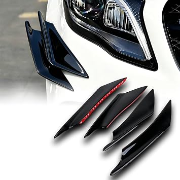 4PCS Car Front Bumper Canard Lips for Honda Prelude VI 2025, Car Spoiler Fin Trim Air Knife Splitter Exterior Decoration Kit Body Shapers Winglets,Black