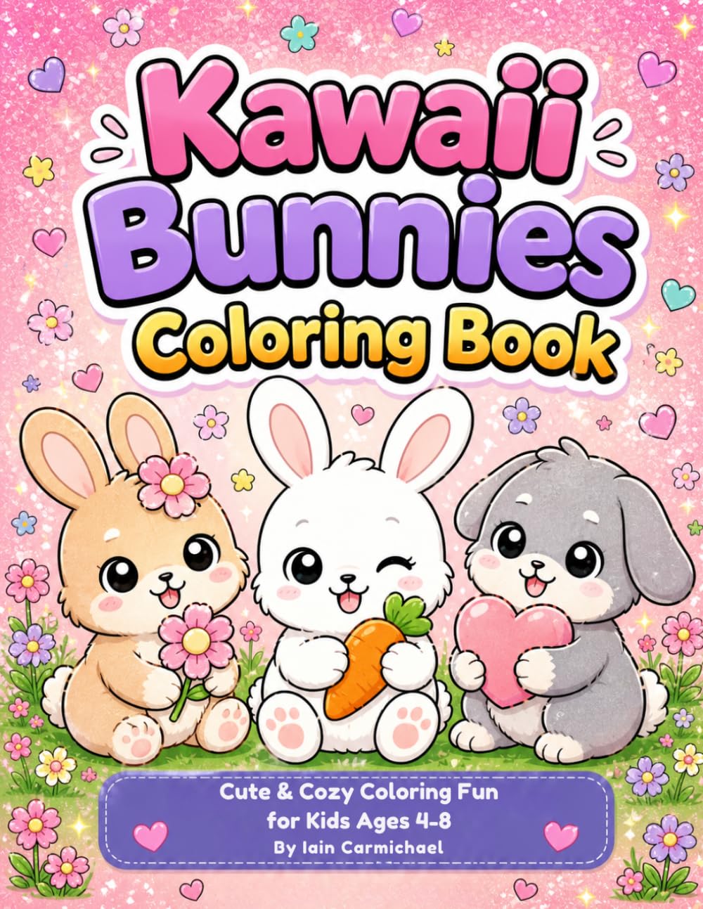 Kawaii Bunnies Coloring Book for Kids Ages 4–8: Cute & Cozy Coloring Fun with Adorable Bunnies, Easy Pages, and Fun Activities