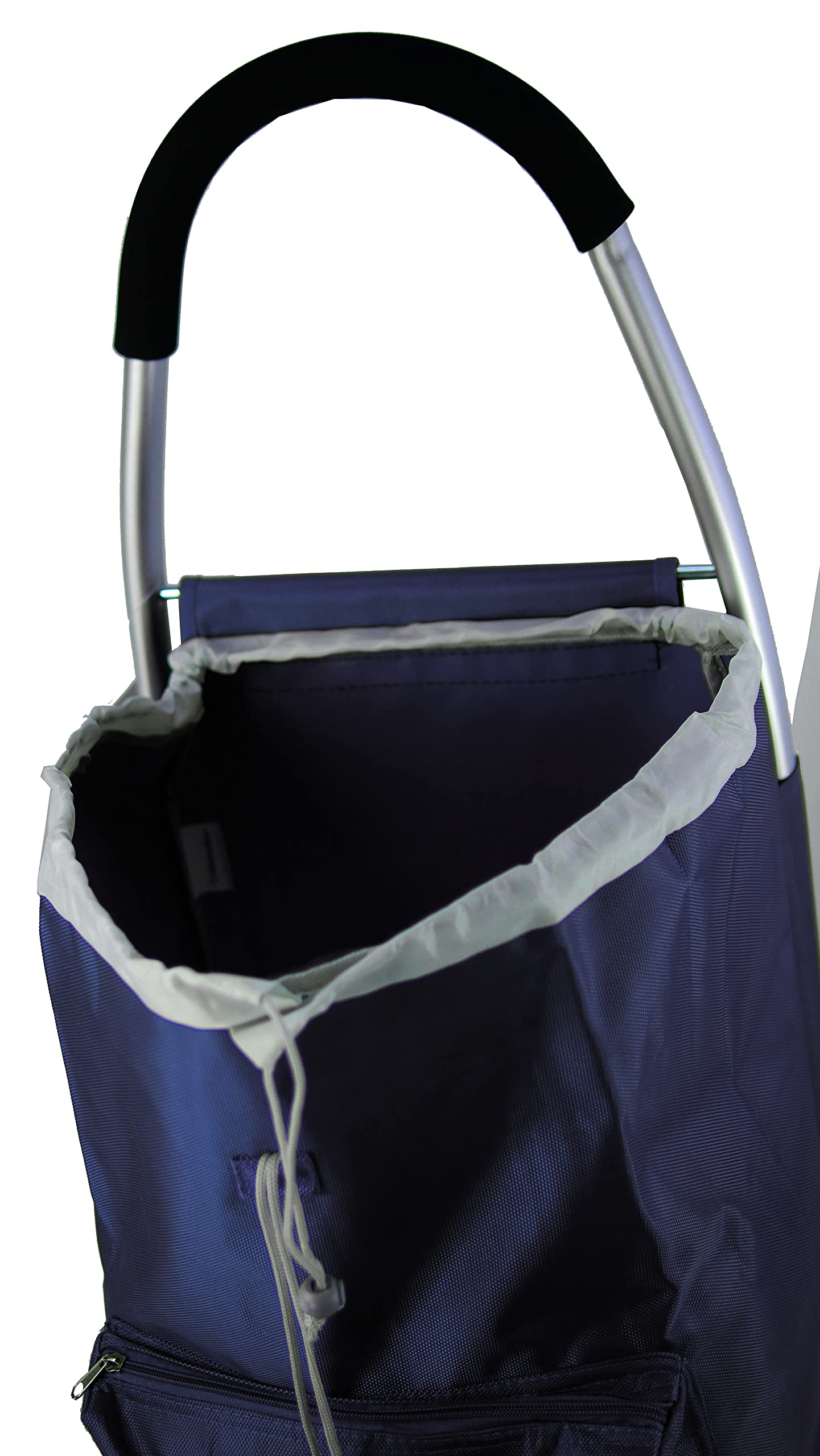 Chariot de Course Cabat marché Poussette marché Pliable et Diable Caddie Panier Montant METZELDER Ever K Chassis Aluminium Garantie 1 an (Bleu/Marine/Blue, 102x46x38cm / 2kg / 54L)