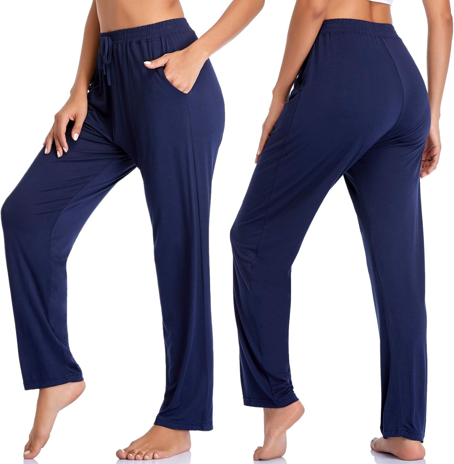 ASIMOON Women's Yoga Pants Soft Comfy Stretch Loose Straight Casual Athletic Pants Running Workout Lounge Pants with Pockets - Image 3