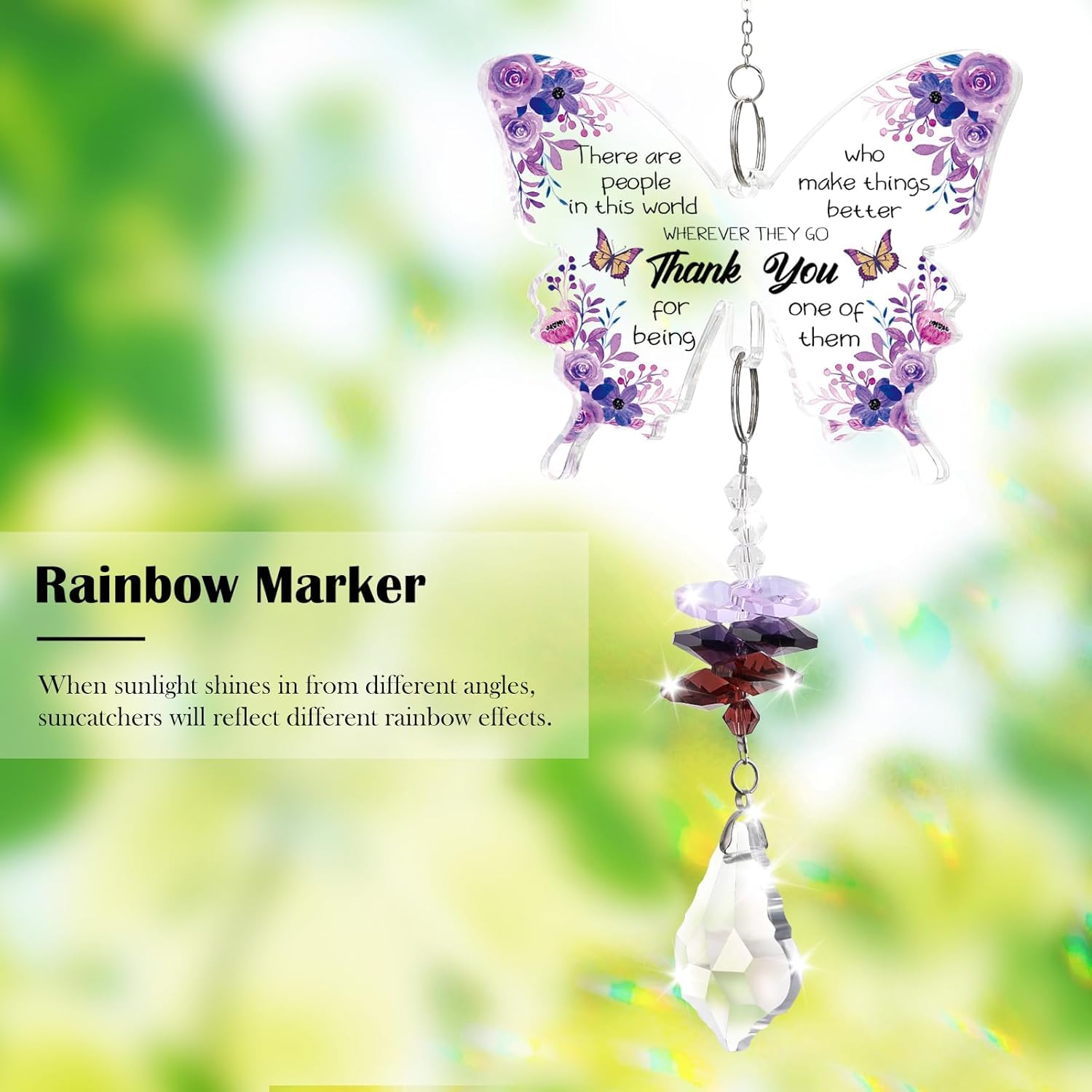 PRSTENLY Thank You Gift for Women Birthday Gifts for Women Butterfly Crystal Suncatcher Thank You Gifts for Colleague Friend Nurse Teacher Appreciation Gifts - Image 2