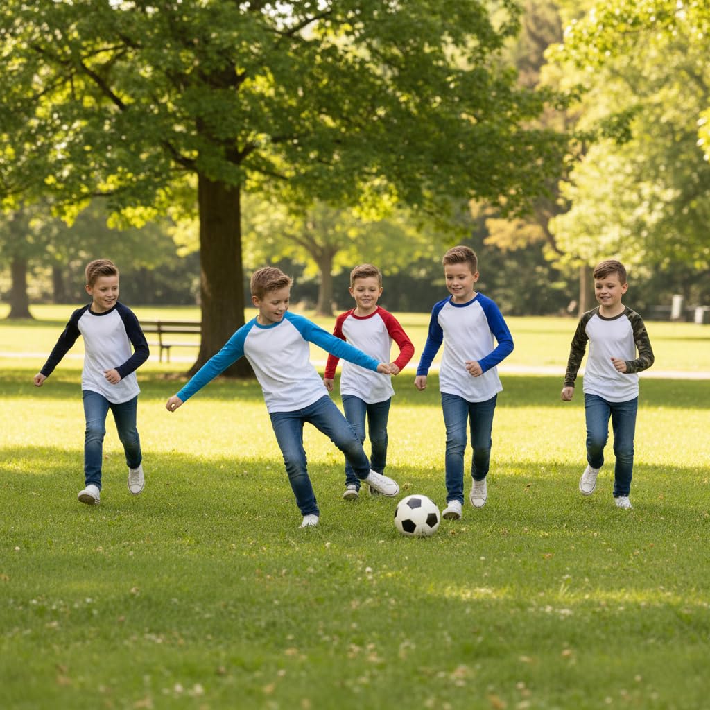 A2Z 4 Kids Chłopcy Plain Długi Rękawy Lightweight Activewear T-Shirt Atletyczny Miękki Czuć Oddychający Lato Zbiornik Top Casual Szkoła T-Shirts Wiek 2-13 lat