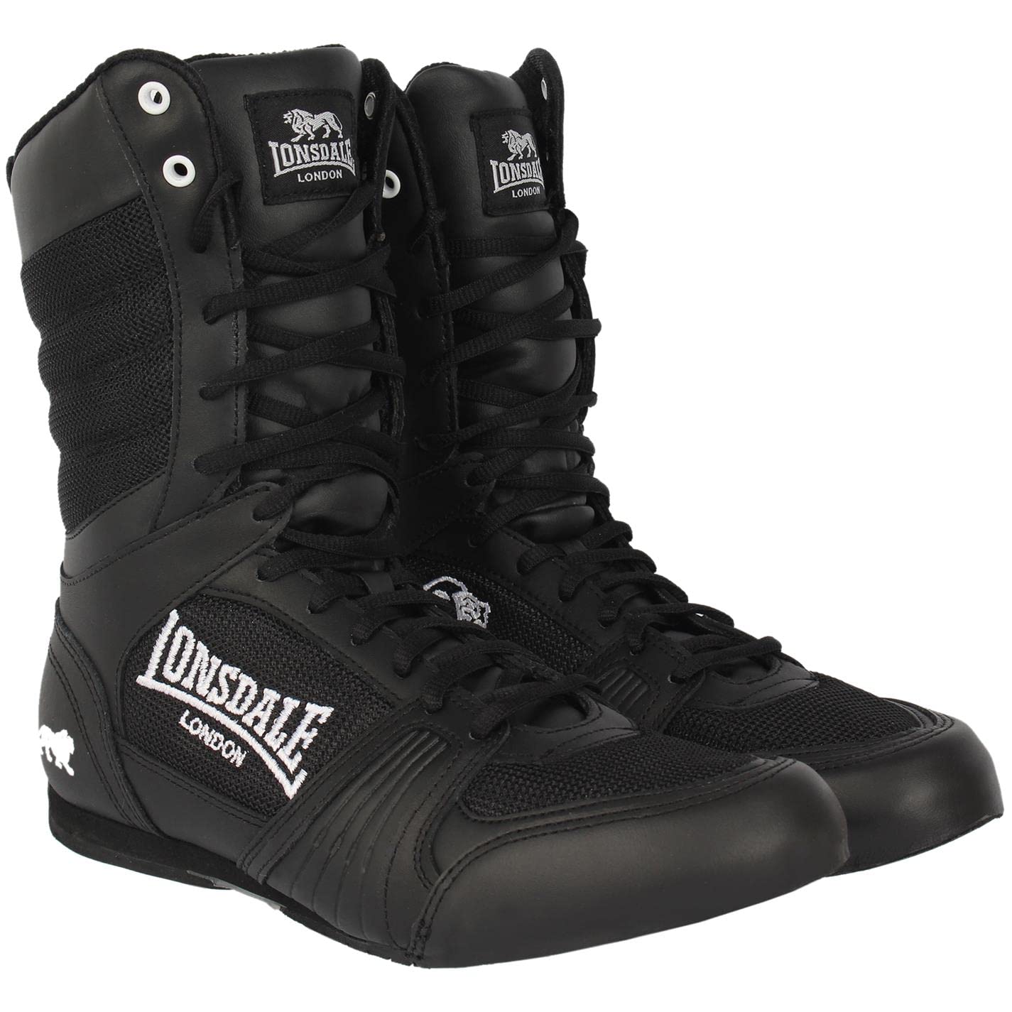 Lonsdale damskie Contender damskie buty bokserskie średni krój sznurowane buty sportowe czarne/białe UK 5