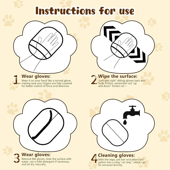 Pet Hair Removal Glove, Reusable Pet Hair Remover Glove, 2025 New Upgrade Efficient Grooming Gloves for Pet Hair, for Furniture, Carpet, Car Seat, Pet Grooming (1)