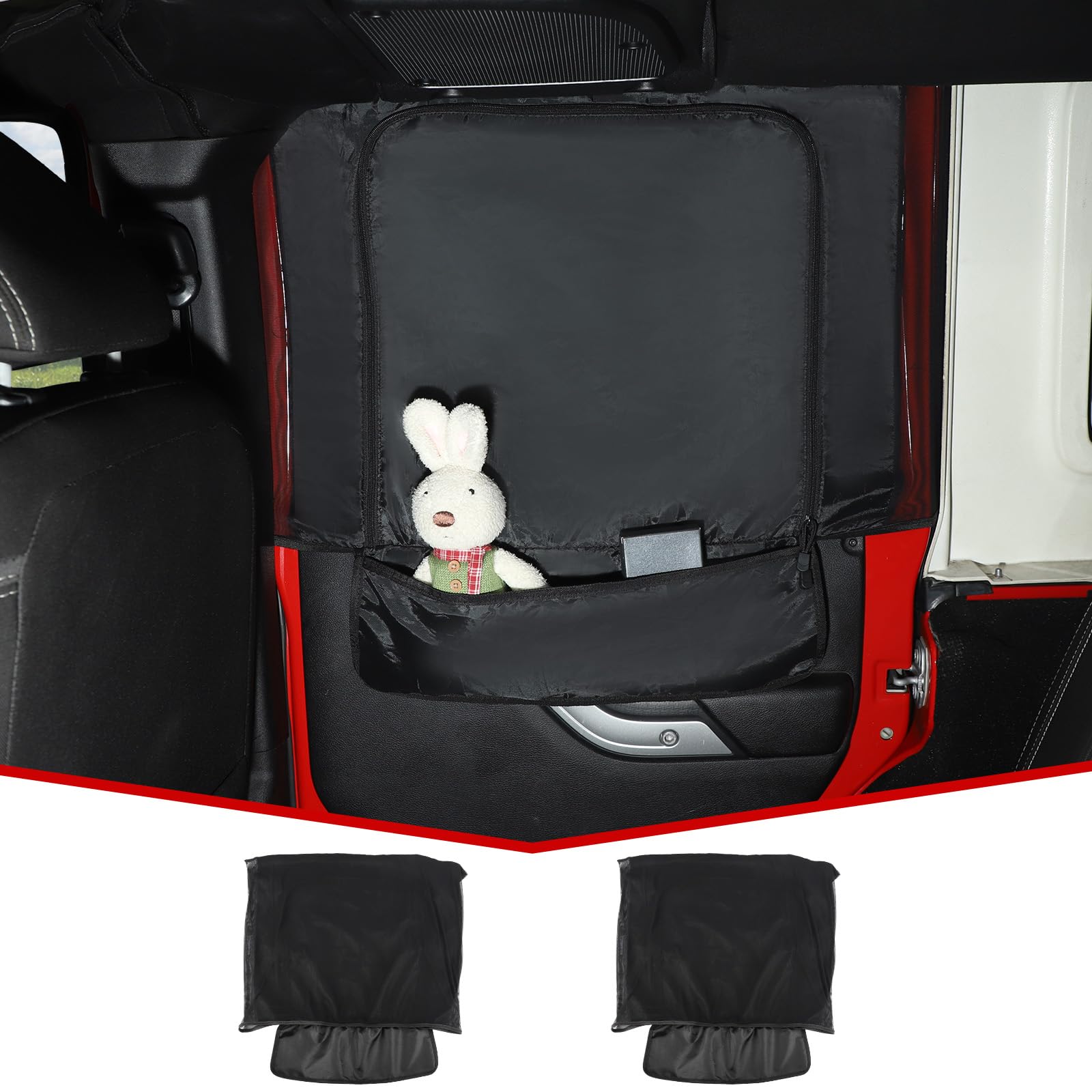 JeCar Rear Window Screen Cover Side Window Mesh Sun Shade with Storage Bag Compatible with Jeep Wrangler TJ JK JL & Gladiator JT 1997-2023, for Privacy Blackout/Bug