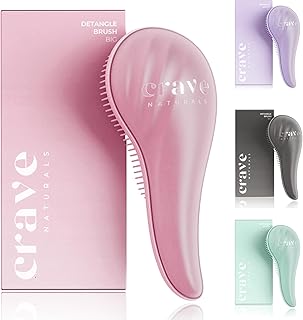 Crave Naturals Detangling Hair Brush Large Pink – Glide Thru Hair Detangler Brush for Women, Kids & Toddlers – Gentle Scalp Care, No-Pain Tangle-Free Hairbrush for All Hair Types